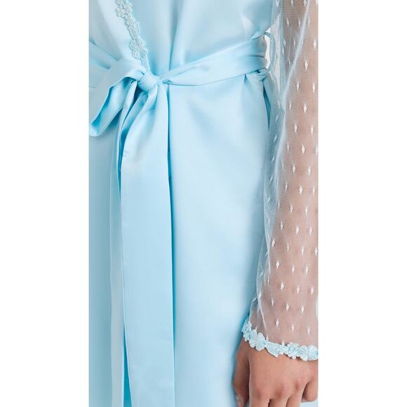 Flora Nikrooz Showstopper Charmeuse Robe Blue Size M - Picture 6 of 6